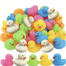 50 stk Fargerike gummiender Toy Duckies for barn og småbarn